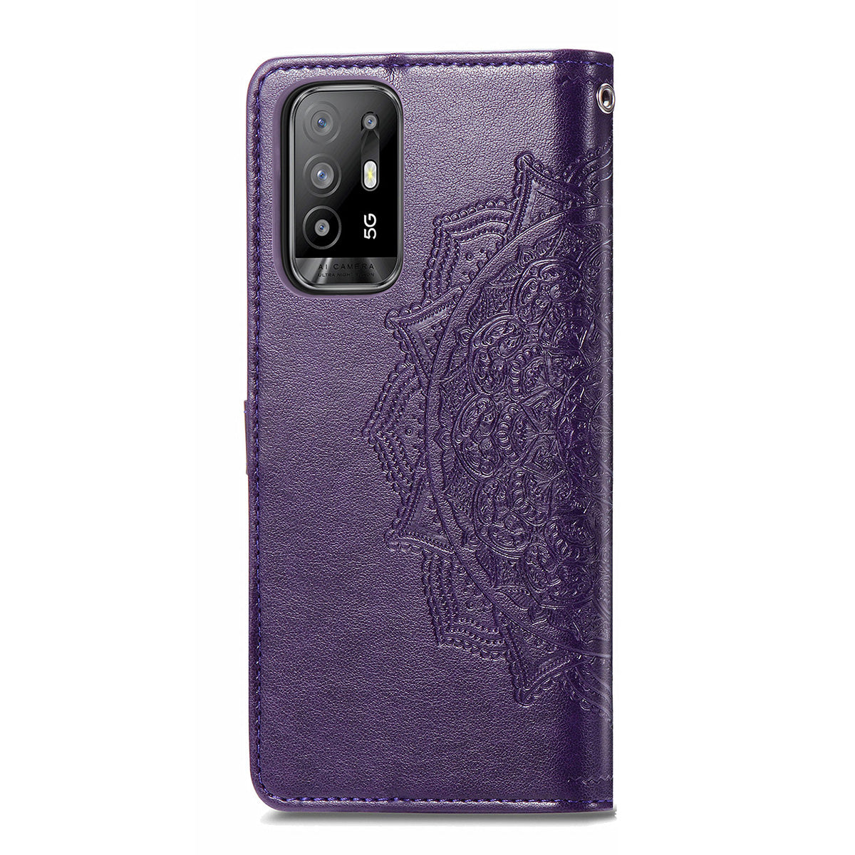 Mandala Flower Embossment PU Leather Wallet Shell Leather Case for 	Oppo A94 5G / Reno5 Z