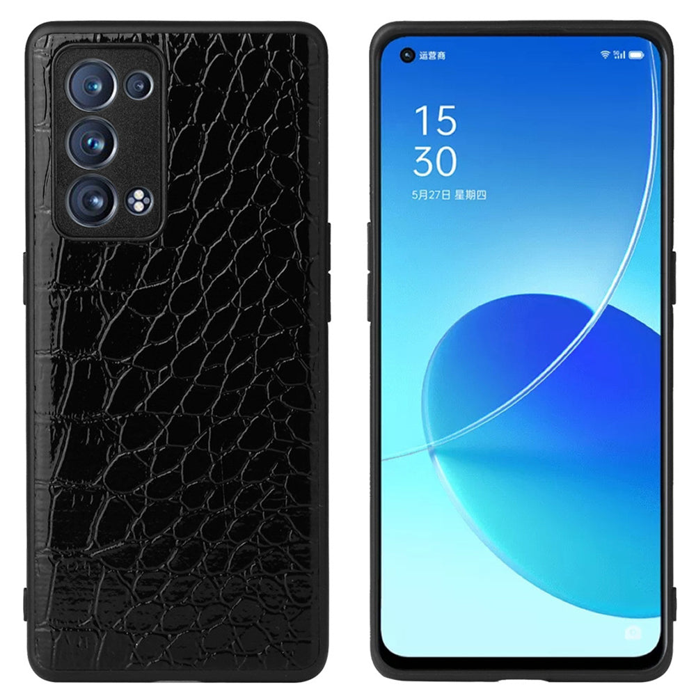 Well-protected PU Leather Coated PC + TPU Hybrid Case Phone Shell for Oppo Reno6 Pro+ 5G/Pro 5G (Snapdragon)