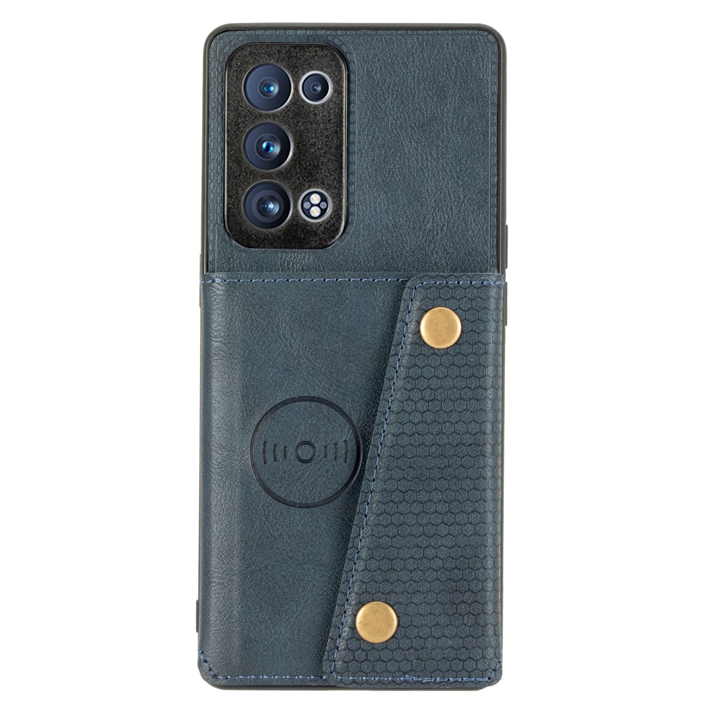 Built-in Vehicle Magnetic Sheet Card Slots PU Leather Coated TPU Case for Oppo Reno6 Pro+ 5G/Pro 5G (Snapdragon)