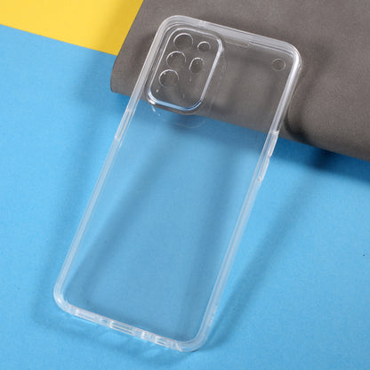 PET Front Cover + TPU Edge + Acrylic Back Panel Clear Well-Protection Hybrid Phone Cover Case for Oppo A94 5G / F19 Pro+ 5G / Reno5 Z