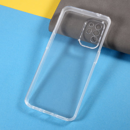 PET Front Cover + TPU Edge + Acrylic Back Panel Clear Well-Protection Hybrid Phone Cover Case for Oppo A94 5G / F19 Pro+ 5G / Reno5 Z