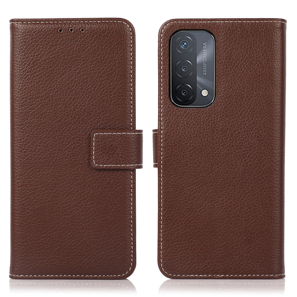 Stand Design Litchi Texture Leather Wallet Protective Cover Case for Oppo A93 5G/A74 5G/A54 5G