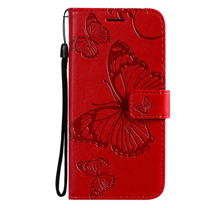 KT Imprinting Flower Series-2 Folio Flip Butterflies Imprinting Leather Wallet Case with Stand for Oppo Reno6 5G