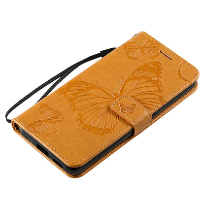 KT Imprinting Flower Series-2 Folio Flip Butterflies Imprinting Leather Wallet Case with Stand for Oppo Reno6 5G