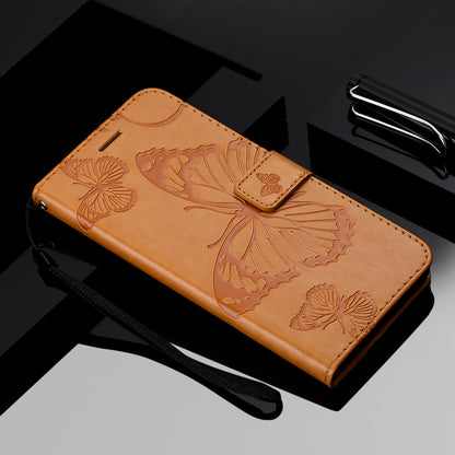 KT Imprinting Flower Series-2 Folio Flip Butterflies Imprinting Leather Wallet Case with Stand for Oppo Reno6 5G