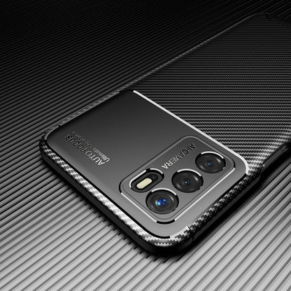 Drop-proof Carbon Fiber Texture TPU Phone Protective Case Cover for Oppo A16/A16s/A54s