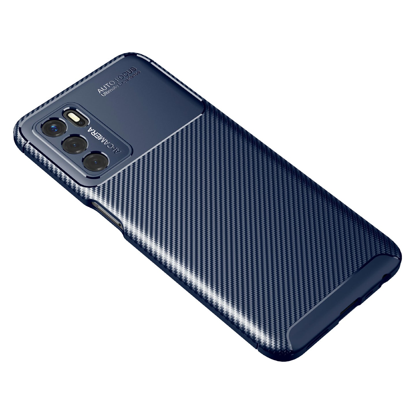 Drop-proof Carbon Fiber Texture TPU Phone Protective Case Cover for Oppo A16/A16s/A54s