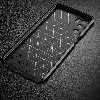 Drop-proof Carbon Fiber Texture TPU Phone Protective Case Cover for Oppo A16/A16s/A54s