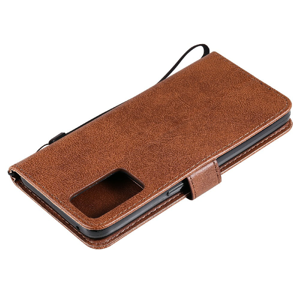 KT Leather Series-2 Anti-scratch Well Protected Pure Color Leather Phone Case for Oppo Reno6 5G