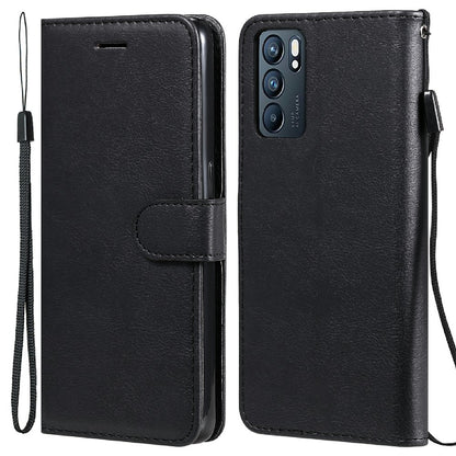 KT Leather Series-2 Anti-scratch Well Protected Pure Color Leather Phone Case for Oppo Reno6 5G