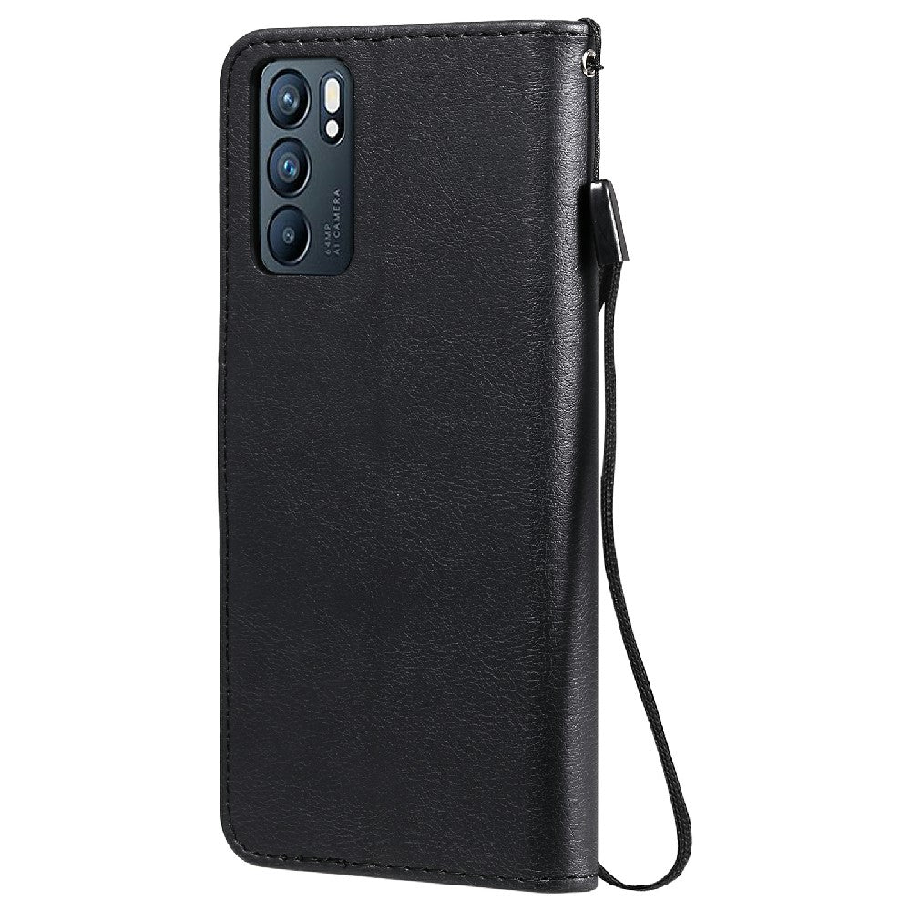 KT Leather Series-2 Anti-scratch Well Protected Pure Color Leather Phone Case for Oppo Reno6 5G