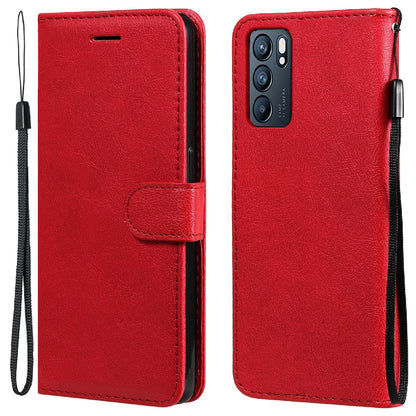 KT Leather Series-2 Anti-scratch Well Protected Pure Color Leather Phone Case for Oppo Reno6 5G