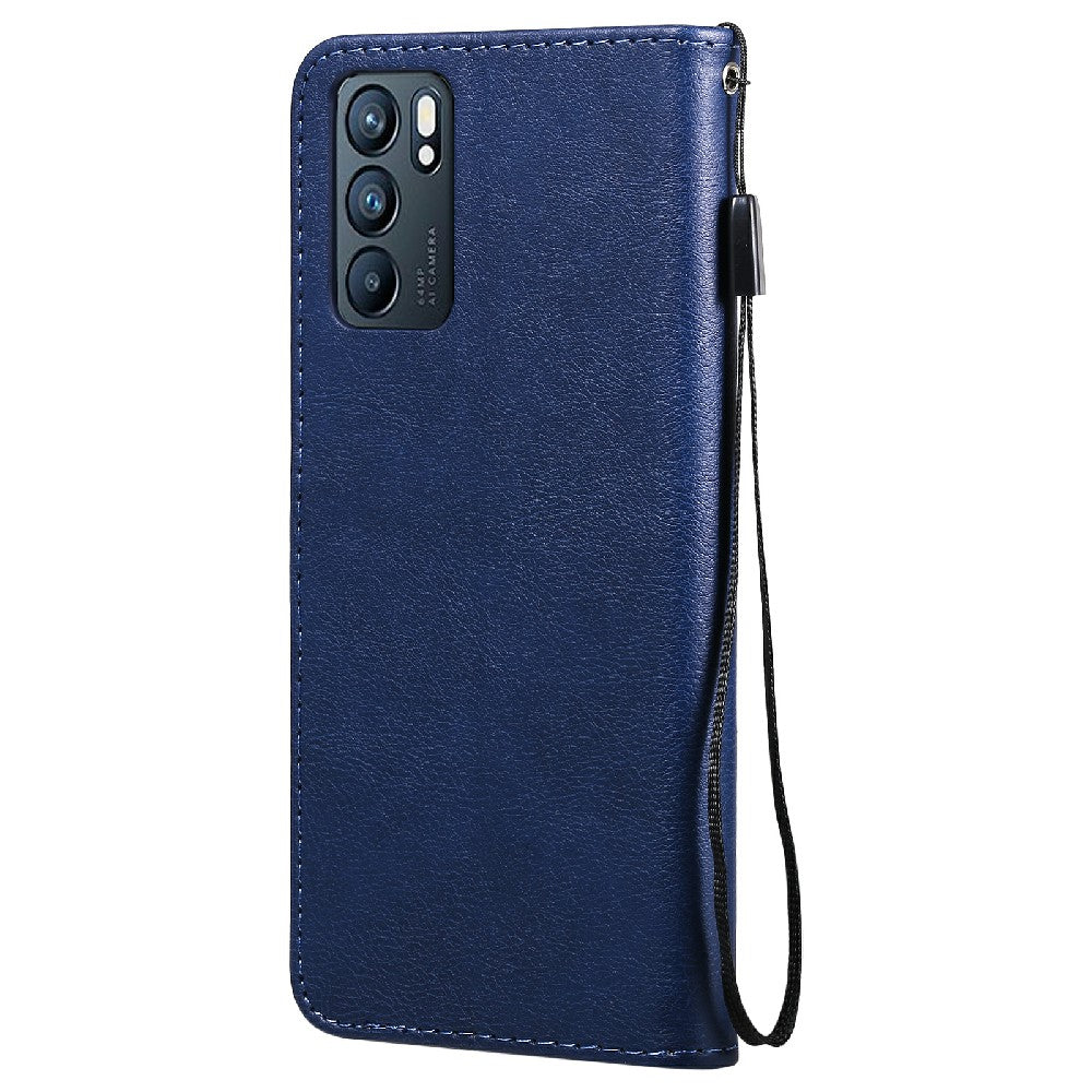 KT Leather Series-2 Anti-scratch Well Protected Pure Color Leather Phone Case for Oppo Reno6 5G