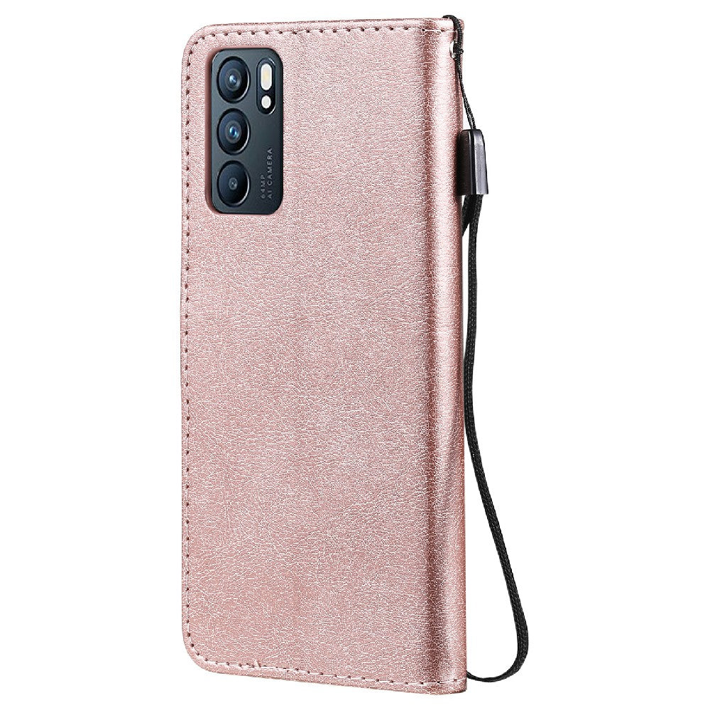 KT Leather Series-2 Anti-scratch Well Protected Pure Color Leather Phone Case for Oppo Reno6 5G