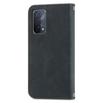 Card Slots Retro Style Leather Case Skin-touch Auto-absorbed Phone Cover for Oppo A54 5G