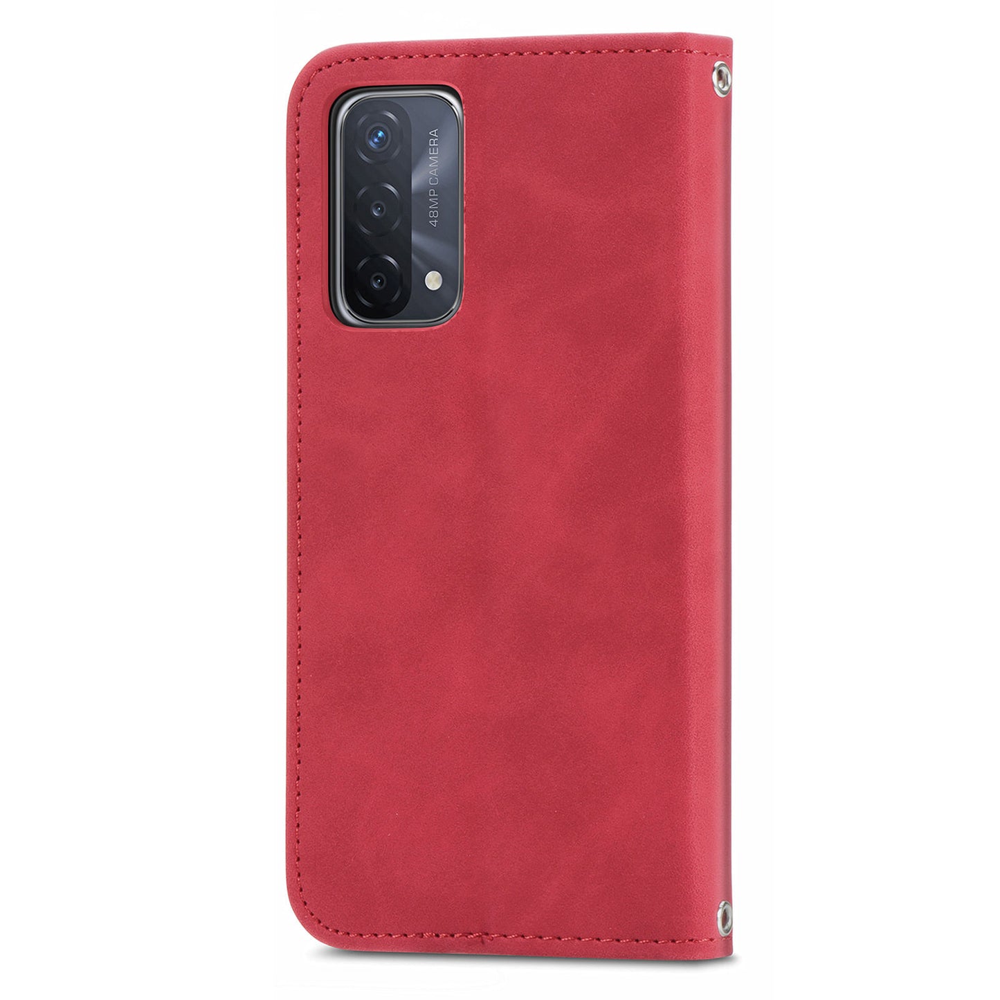 Card Slots Retro Style Leather Case Skin-touch Auto-absorbed Phone Cover for Oppo A54 5G