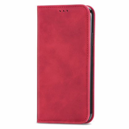 Card Slots Retro Style Leather Case Skin-touch Auto-absorbed Phone Cover for Oppo A54 5G