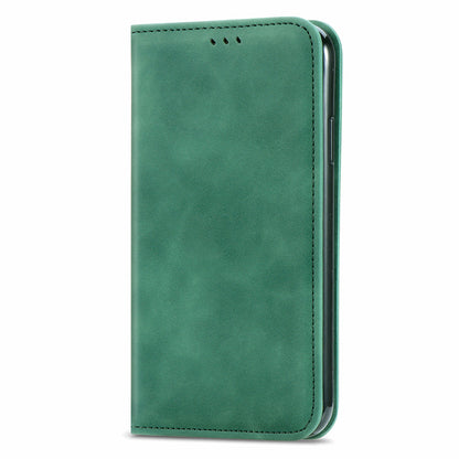 Card Slots Retro Style Leather Case Skin-touch Auto-absorbed Phone Cover for Oppo A54 5G