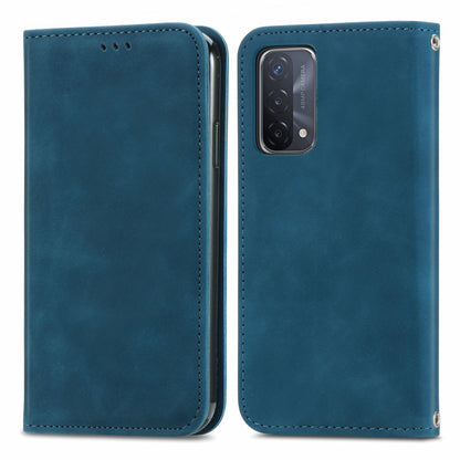 Card Slots Retro Style Leather Case Skin-touch Auto-absorbed Phone Cover for Oppo A54 5G