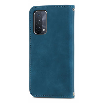 Card Slots Retro Style Leather Case Skin-touch Auto-absorbed Phone Cover for Oppo A54 5G