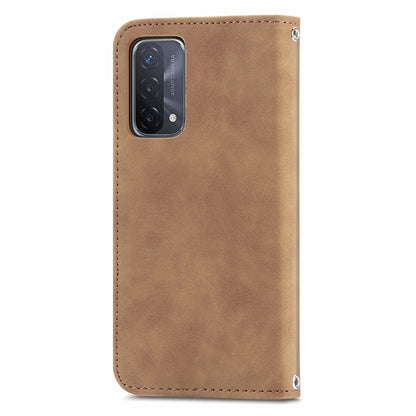 Card Slots Retro Style Leather Case Skin-touch Auto-absorbed Phone Cover for Oppo A54 5G