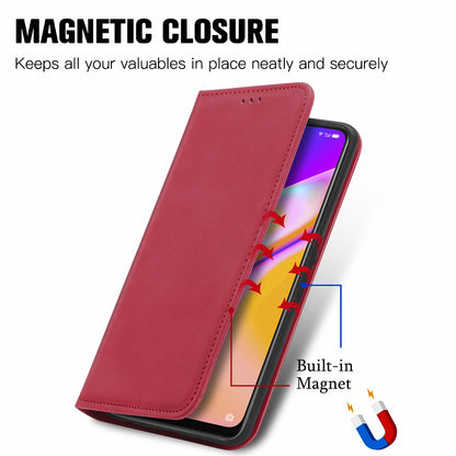 Skin-touch Magnetic Auto-absorbed Leather Case Shell with Card Holder for Oppo A94 5G