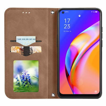 Skin-touch Magnetic Auto-absorbed Leather Case Shell with Card Holder for Oppo A94 5G