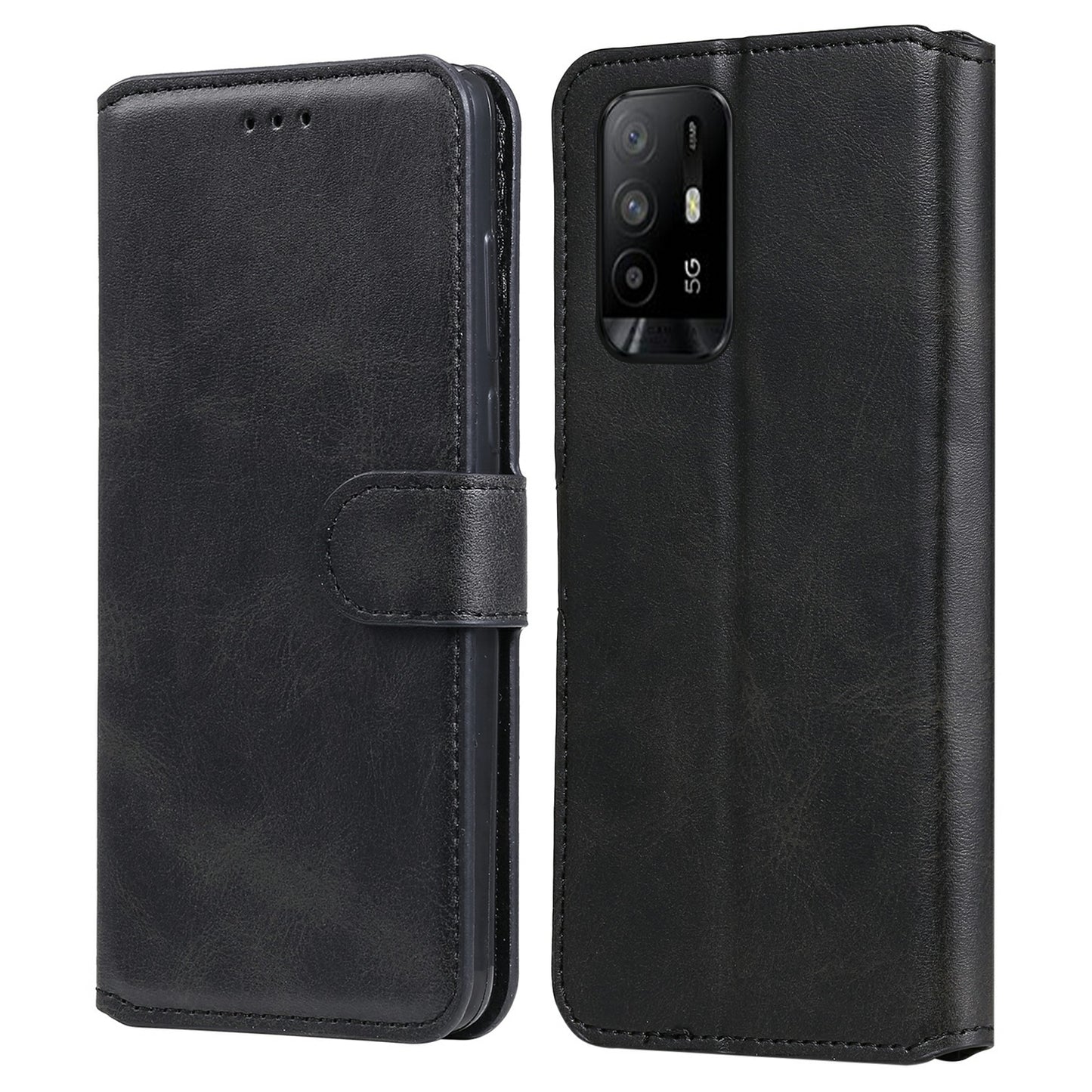 Flip Leather Phone Case with Wallet Stand for Oppo A95 5G/Oppo Reno5 Z 5G/F19 Pro+ 5G/A93 5G