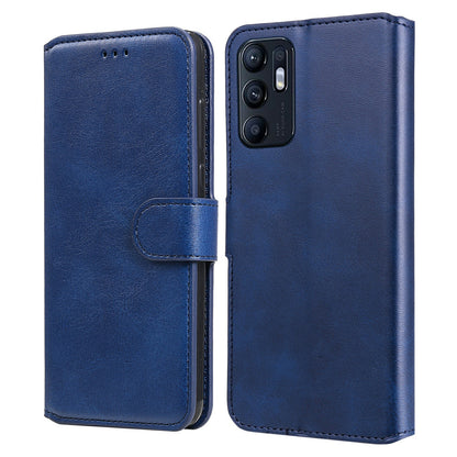 For Oppo Reno6 5G Leather Wallet Cell Phone Protective Cover Shell with Stand