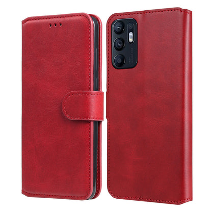 For Oppo Reno6 5G Leather Wallet Cell Phone Protective Cover Shell with Stand