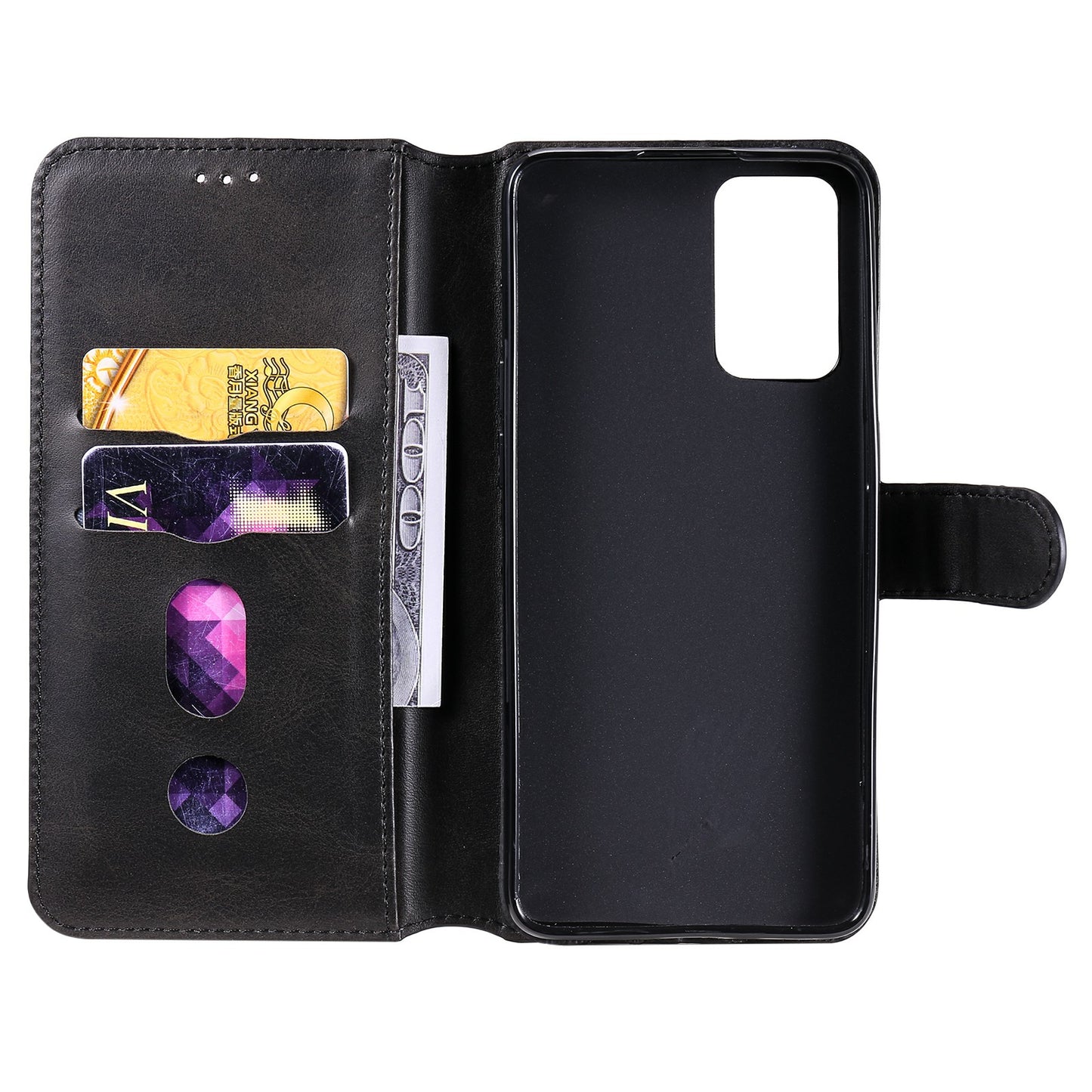 For Oppo Reno6 5G Leather Wallet Cell Phone Protective Cover Shell with Stand