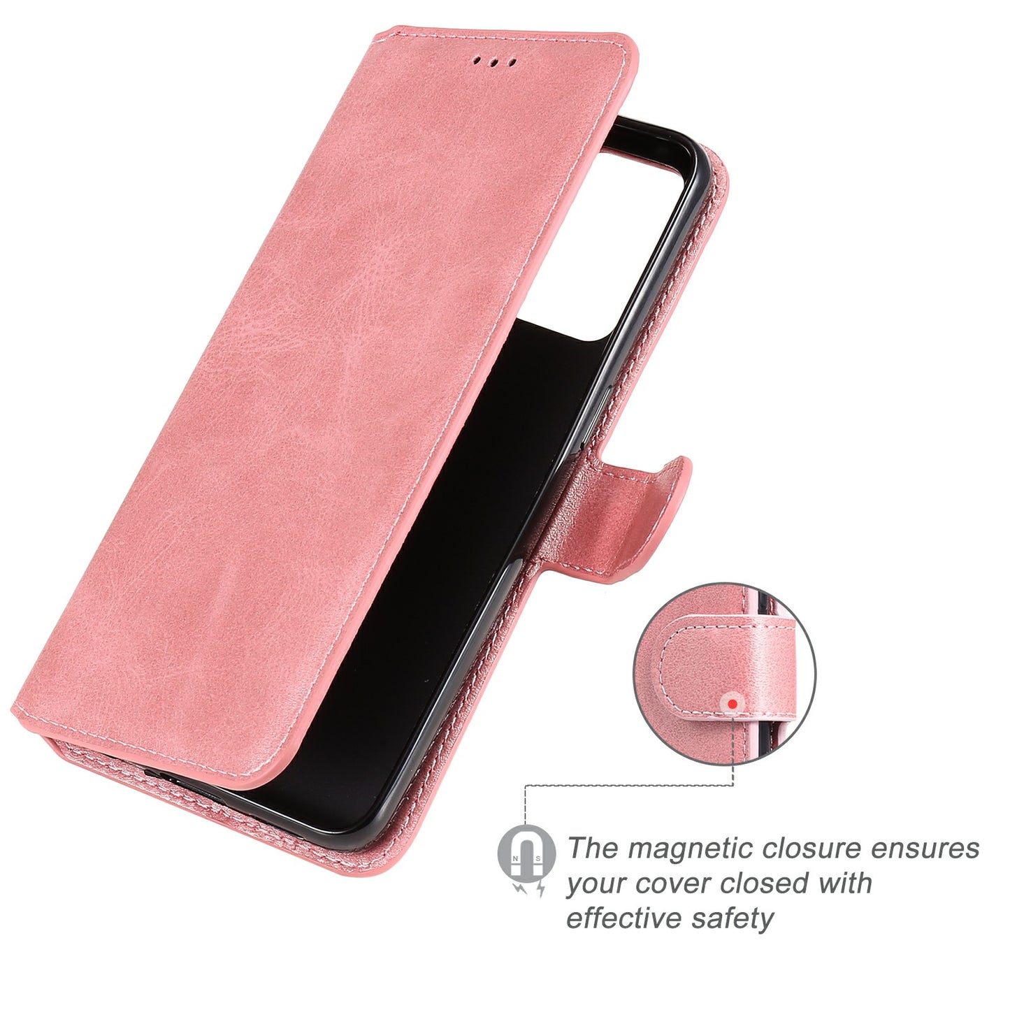 For Oppo Reno6 5G Leather Wallet Cell Phone Protective Cover Shell with Stand