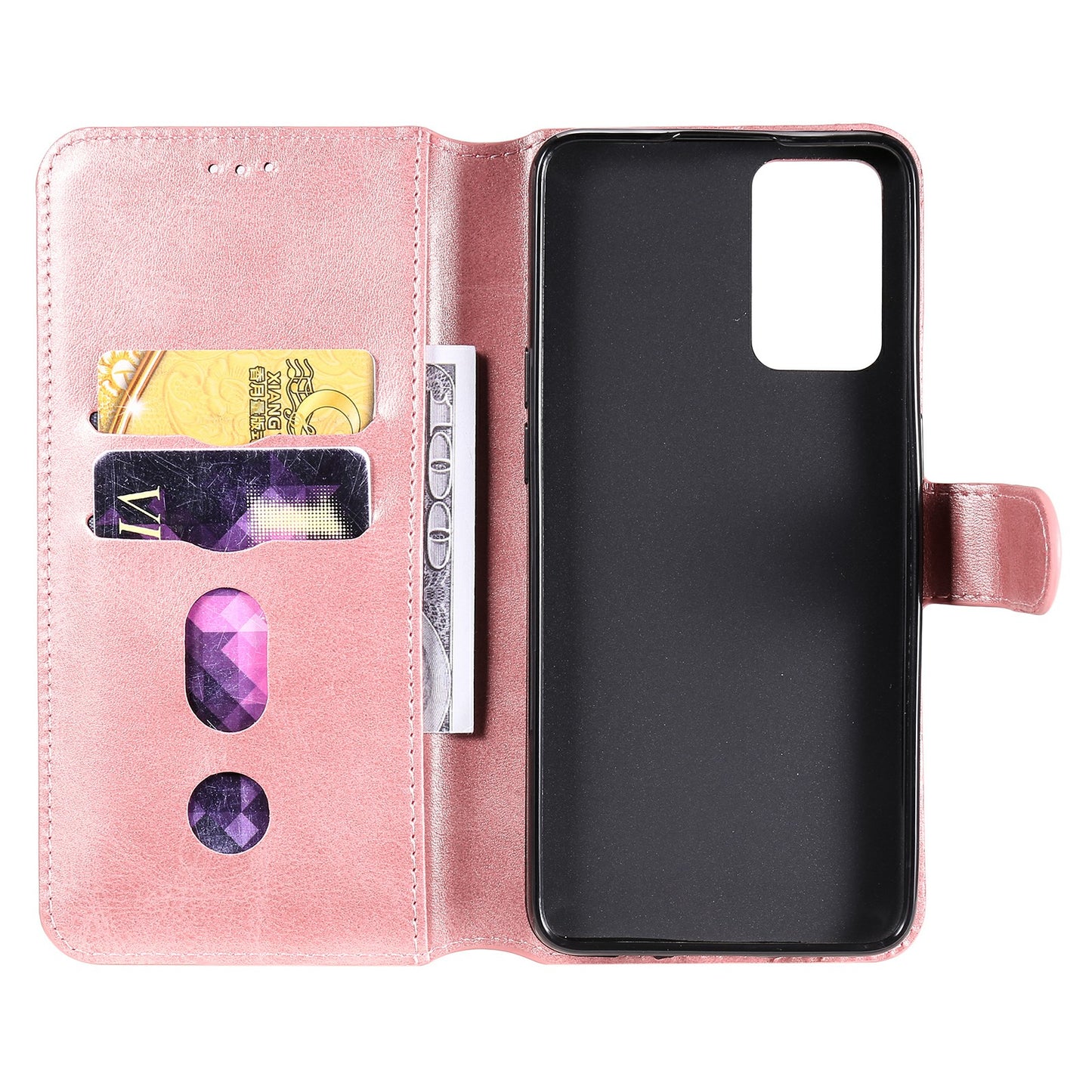 For Oppo Reno6 5G Leather Wallet Cell Phone Protective Cover Shell with Stand