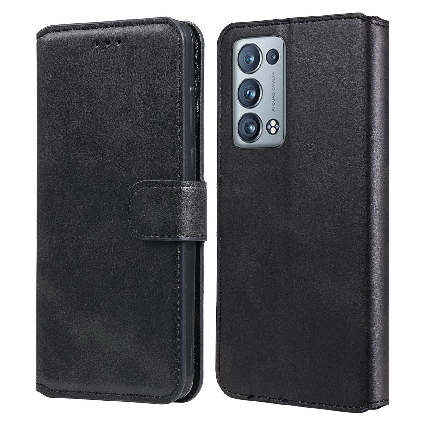 Shockproof PU Leather Wallet Stand Folio Flip Phone Cover for Oppo Reno6 Pro+ 5G/Pro 5G (Snapdragon)