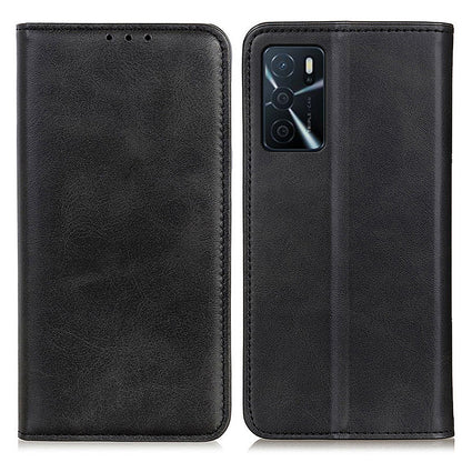 Full Protective Auto-absorbed Split Leather Wallet Phone Shell with Stand for Oppo A16/A16s/A54s