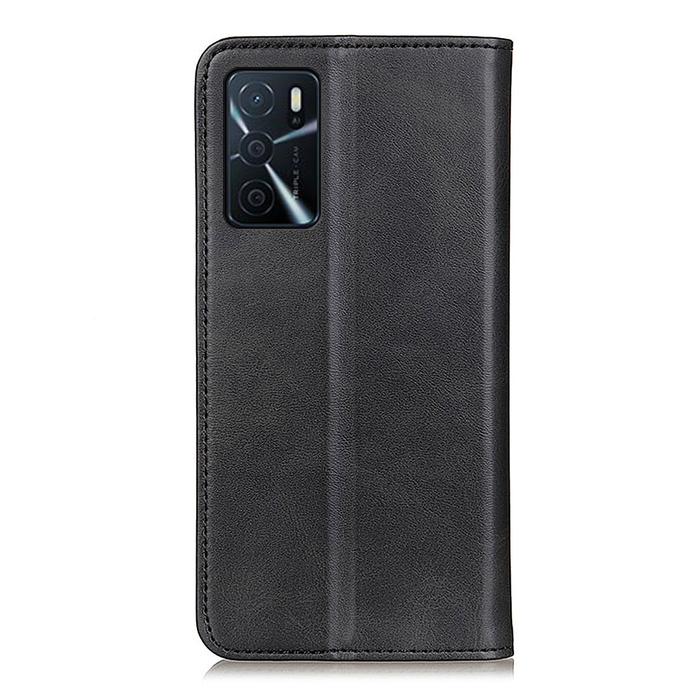 Full Protective Auto-absorbed Split Leather Wallet Phone Shell with Stand for Oppo A16/A16s/A54s