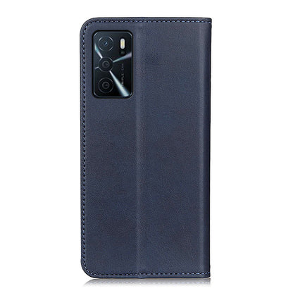 Full Protective Auto-absorbed Split Leather Wallet Phone Shell with Stand for Oppo A16/A16s/A54s