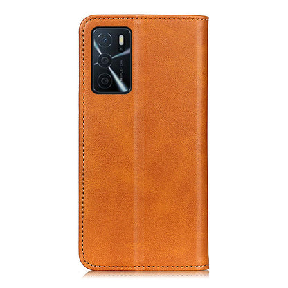 Full Protective Auto-absorbed Split Leather Wallet Phone Shell with Stand for Oppo A16/A16s/A54s