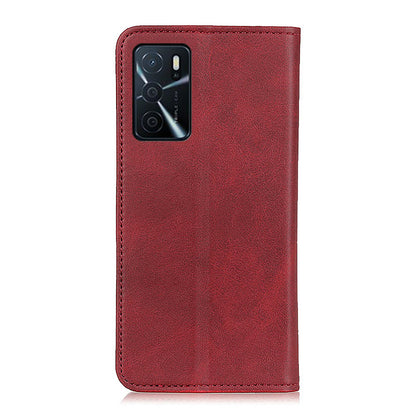 Full Protective Auto-absorbed Split Leather Wallet Phone Shell with Stand for Oppo A16/A16s/A54s