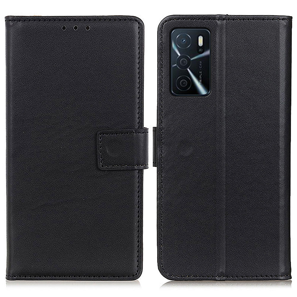 Full Protective Magnetic Clasp Design Leather Wallet Phone Case with Stand for Oppo A16/A16s/A54s