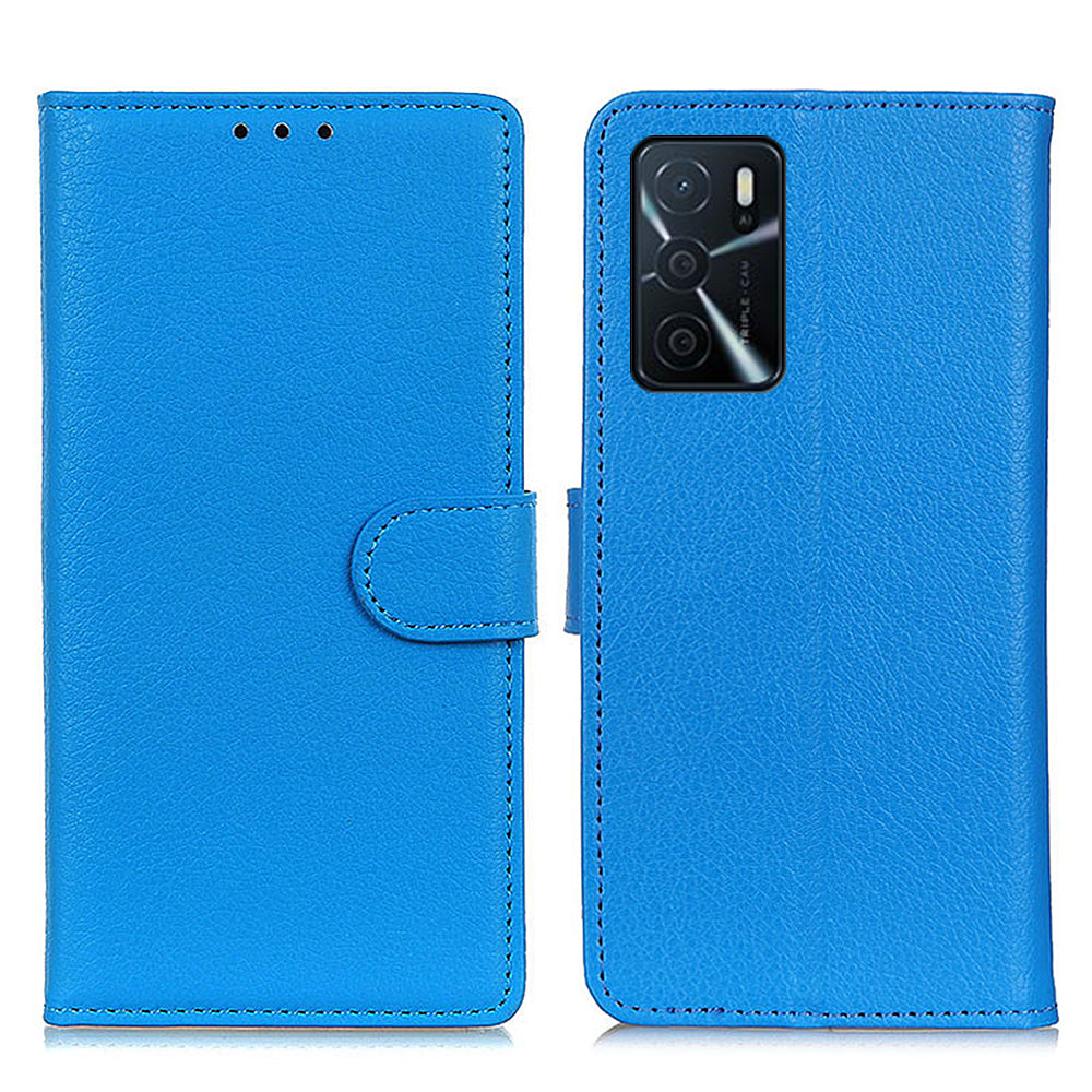 Litchi Texture PU Leather Phone Wallet Flip Case Cover for Oppo A16/A16s/A54s