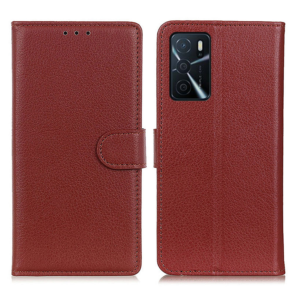 Litchi Texture PU Leather Phone Wallet Flip Case Cover for Oppo A16/A16s/A54s