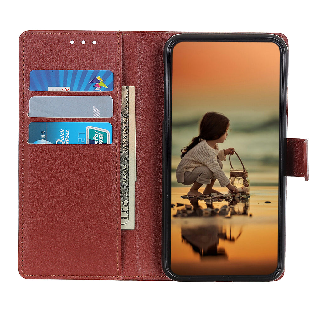 Litchi Texture PU Leather Phone Wallet Flip Case Cover for Oppo A16/A16s/A54s