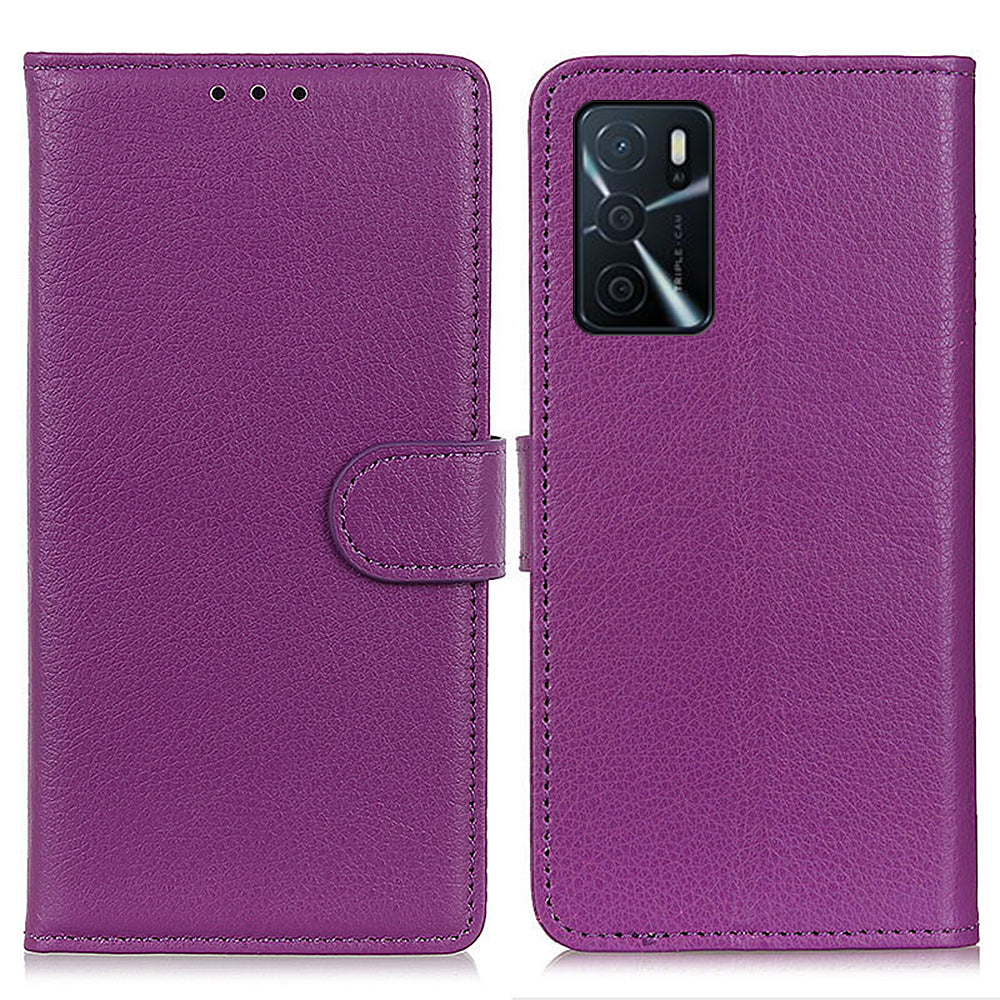 Litchi Texture PU Leather Phone Wallet Flip Case Cover for Oppo A16/A16s/A54s