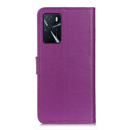 Litchi Texture PU Leather Phone Wallet Flip Case Cover for Oppo A16/A16s/A54s