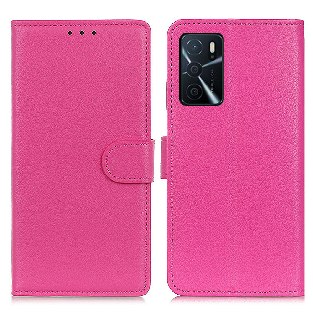 Litchi Texture PU Leather Phone Wallet Flip Case Cover for Oppo A16/A16s/A54s