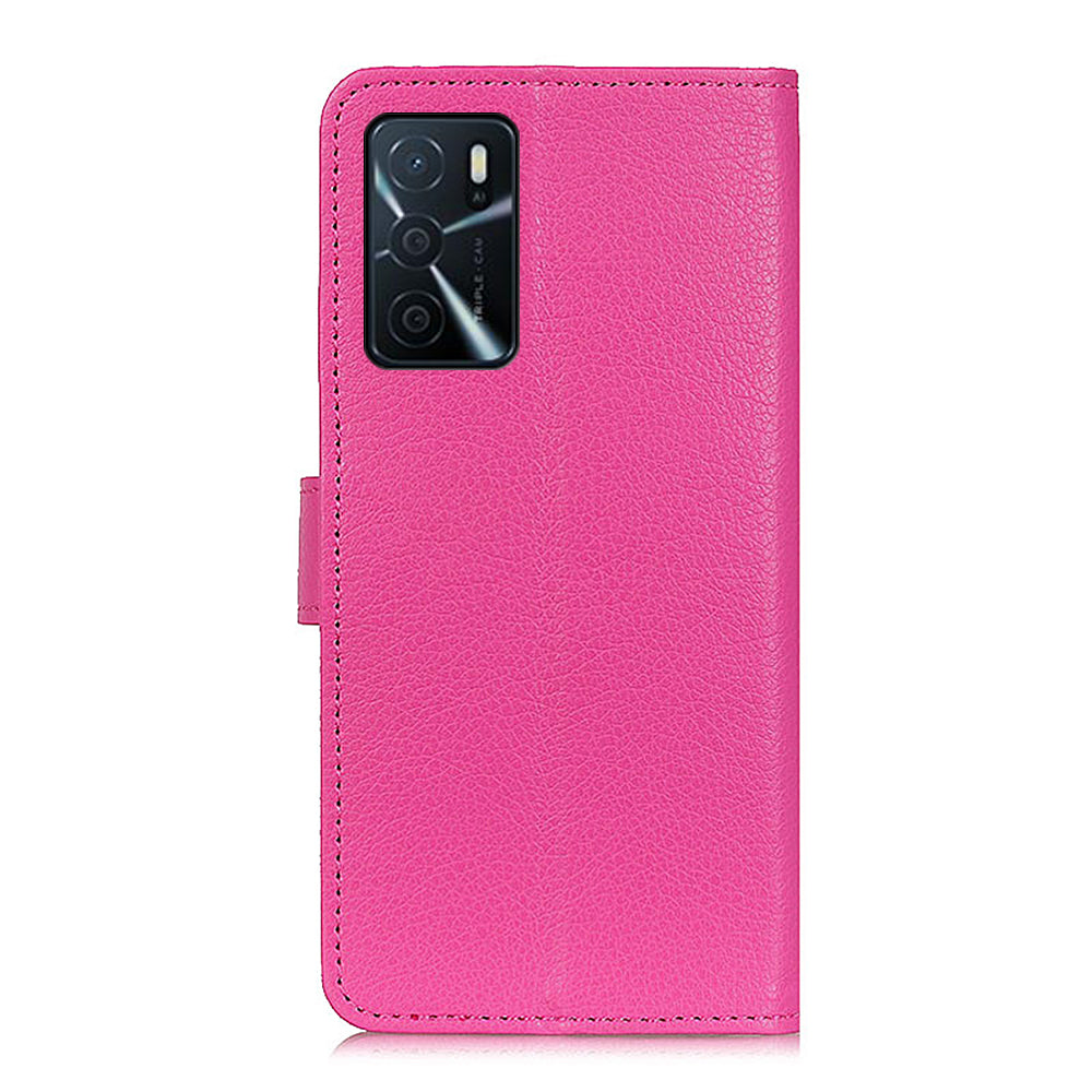 Litchi Texture PU Leather Phone Wallet Flip Case Cover for Oppo A16/A16s/A54s