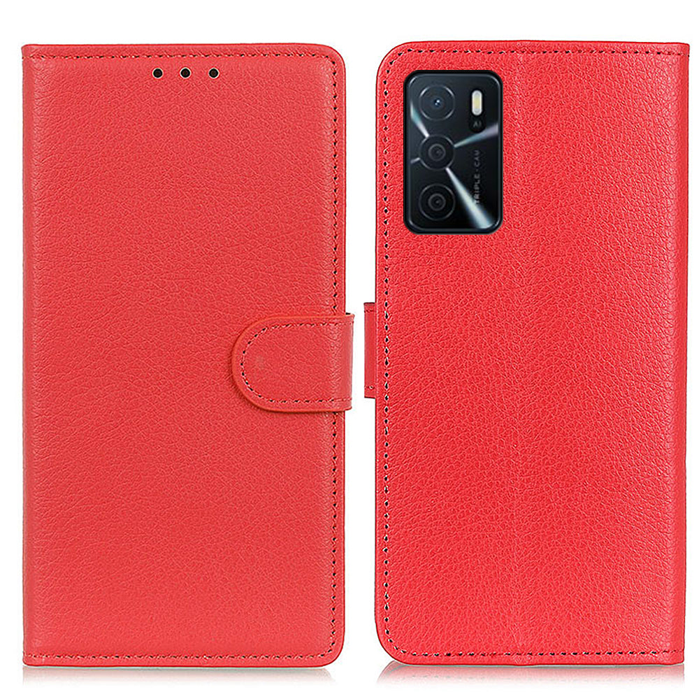 Litchi Texture PU Leather Phone Wallet Flip Case Cover for Oppo A16/A16s/A54s