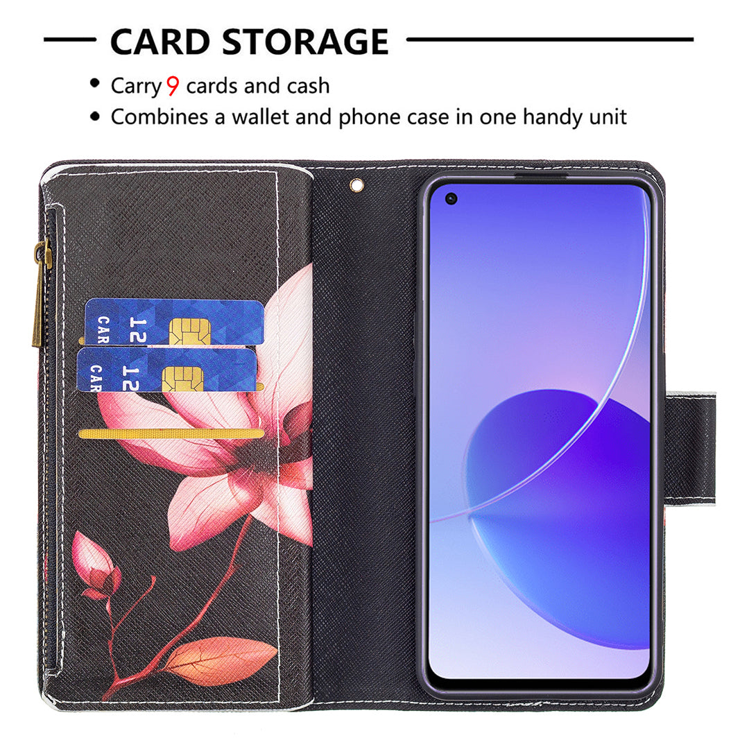 BF03 Zipper Wallet Design Leather Protective Phone Case with Stand for Oppo Reno6 5G