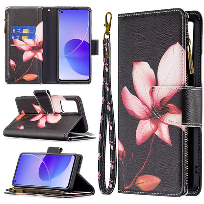 BF03 Zipper Wallet Design Leather Protective Phone Case with Stand for Oppo Reno6 5G